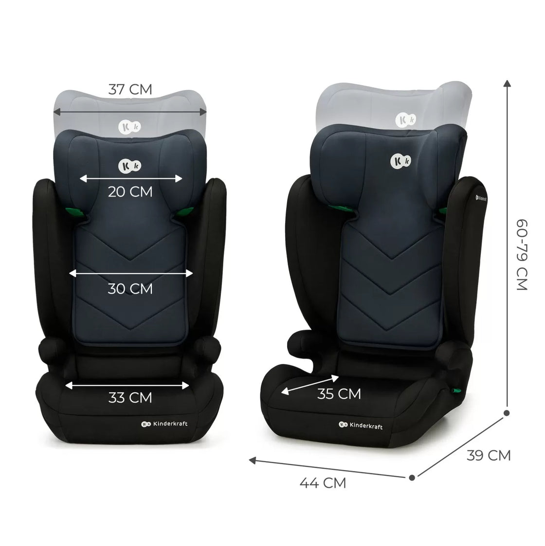 Scaun auto kinderkraft i-spark, i-size 100-150 cm, black