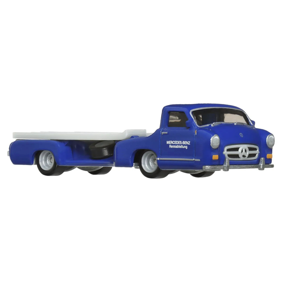 Hot wheels transportator  mercedes-benz 55 blaues wunder cu masinuta mercedes-benz 300 sl scara 1:64