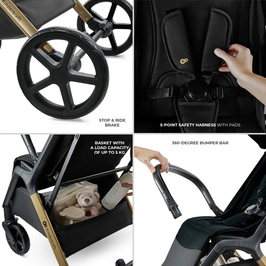 Carucior sport kinderkraft loom, 0-22 kg, ink black
