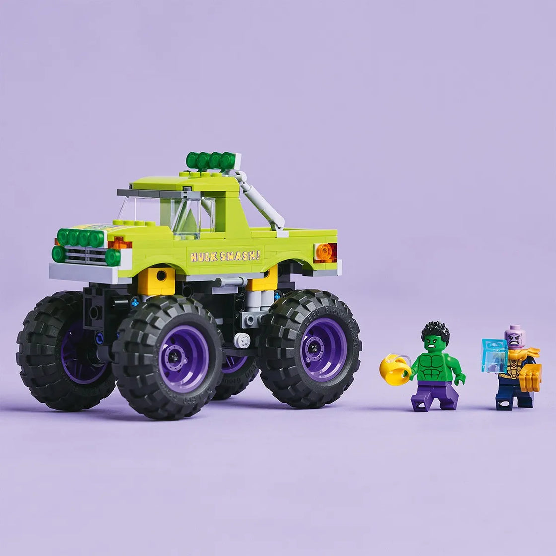 Lego super heroes hulk in vehicul de teren contra lui thanos 76312
