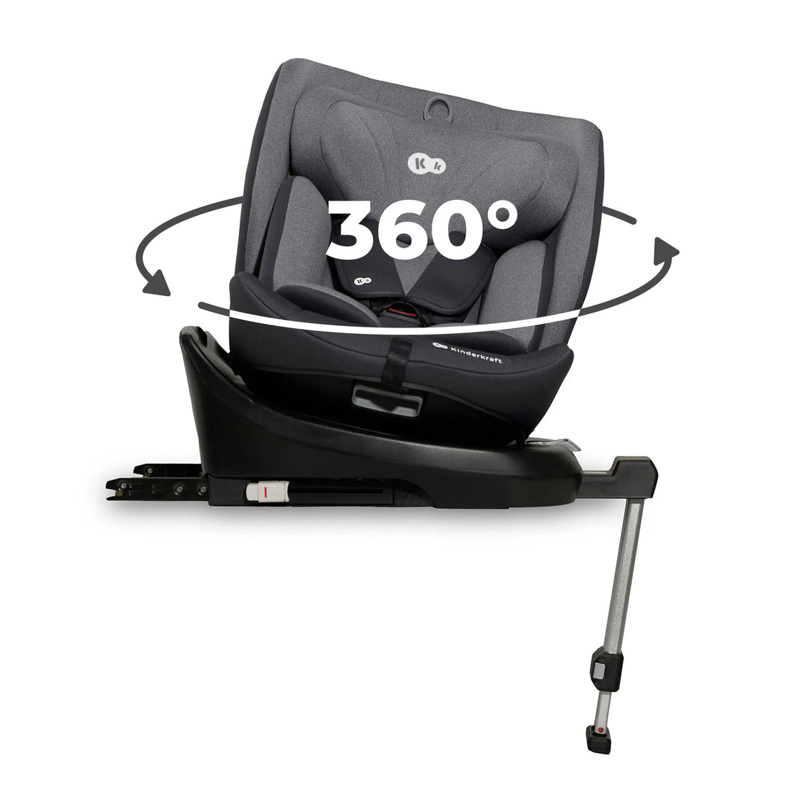 Scaun auto i-size, 40-150 cm, kinderkraft i-360, grey