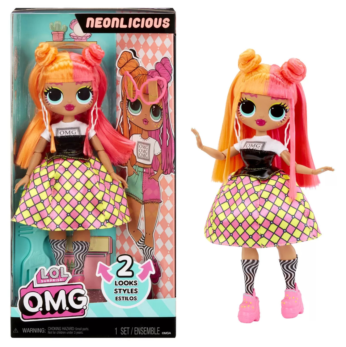 L.o.l. surprise! omg neonlicious papusa fashionista cu accesorii