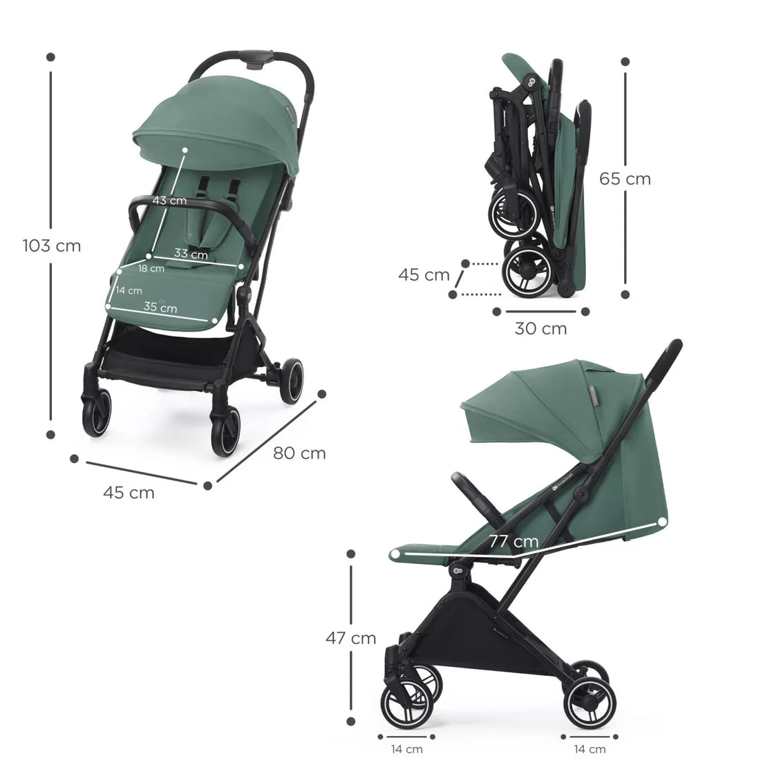 Carucior sport kinderkraft indy2, sea green