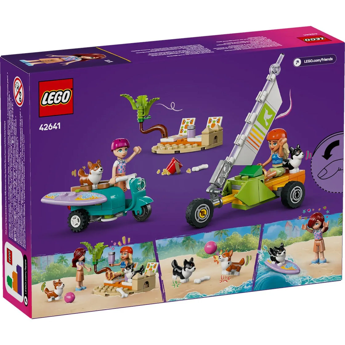Lego friends aventuri cu catei la surfing si pe scuter 42641