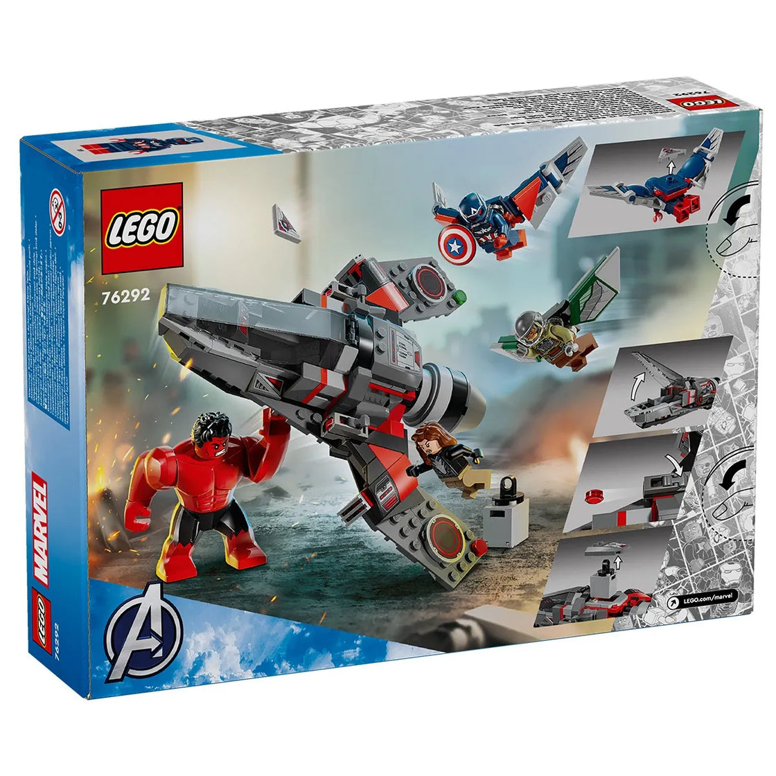 Lego marvel super heroes batalia dintre capitanul america si hulk rosu 76292
