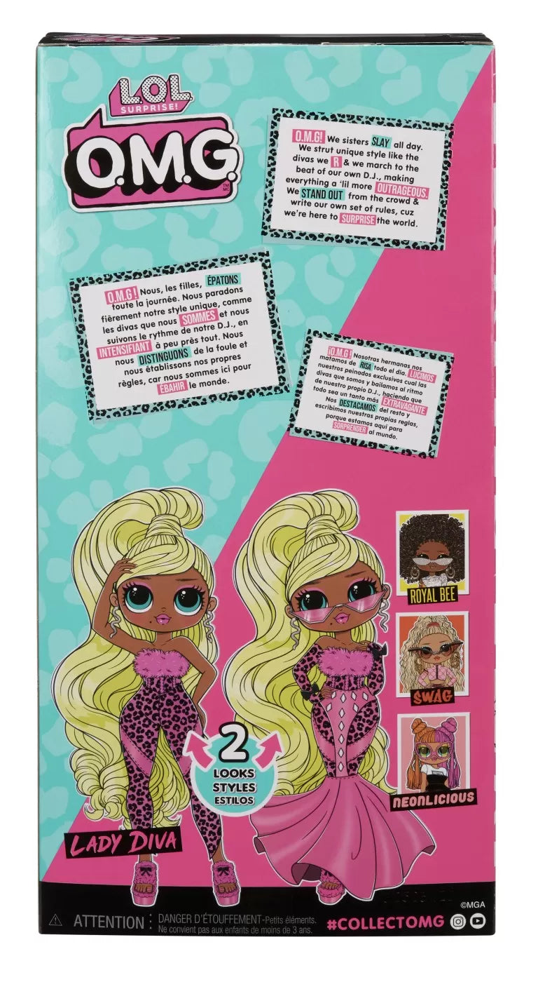 L.o.l. surprise! omg lady diva papusa fashionista cu accesorii