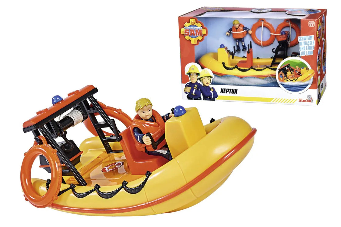 Pompierul sam barca neptun cu figurina penny si accesorii