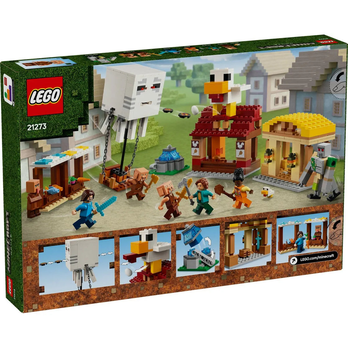Lego minecraft atacul baloanelor ghast asupra satului 21273