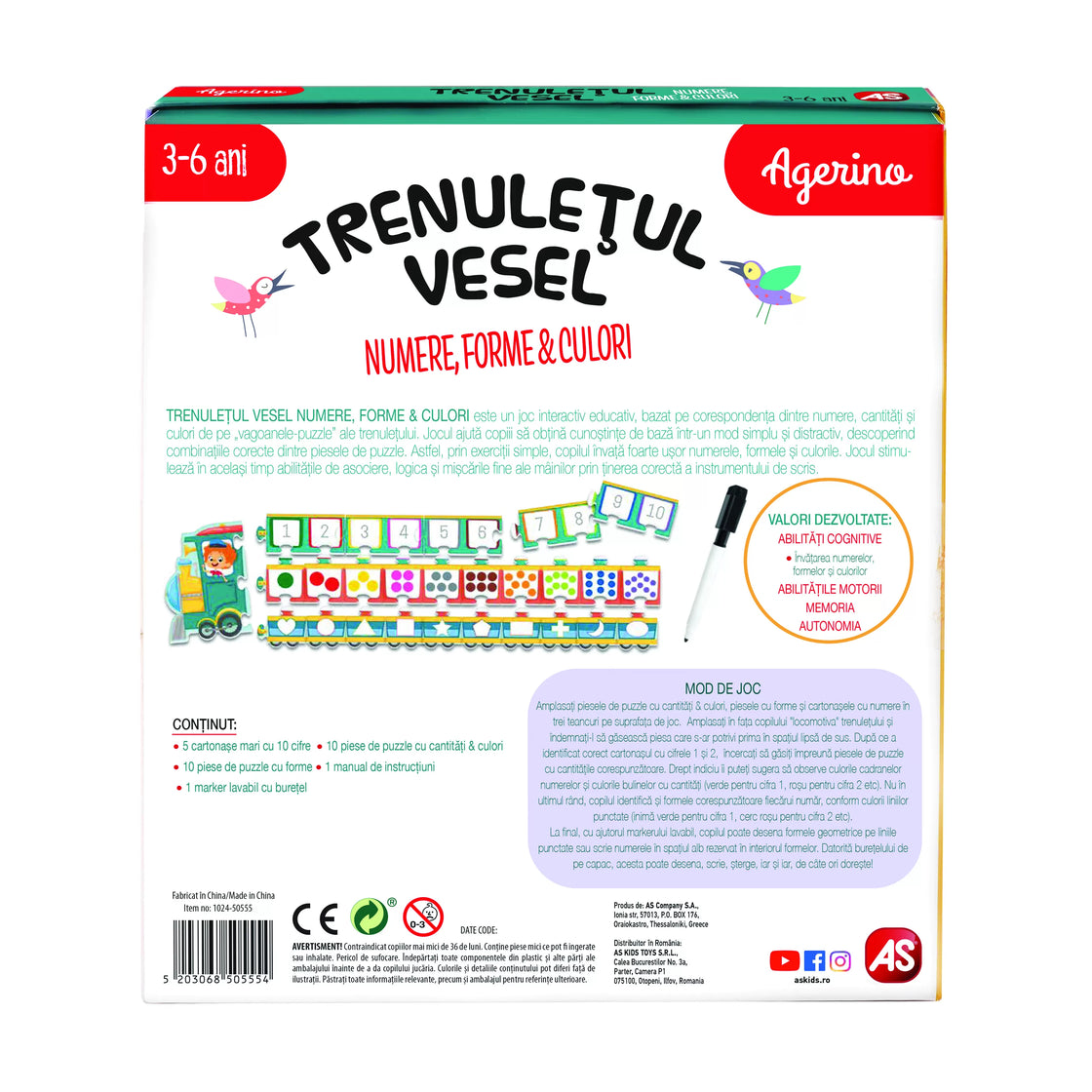 Trenuletul vesel numere forme culori
