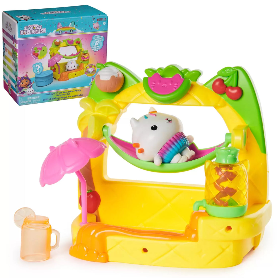 gabbys dollhouse set balcon pentru petrecerea cu smoothie a lui cakey