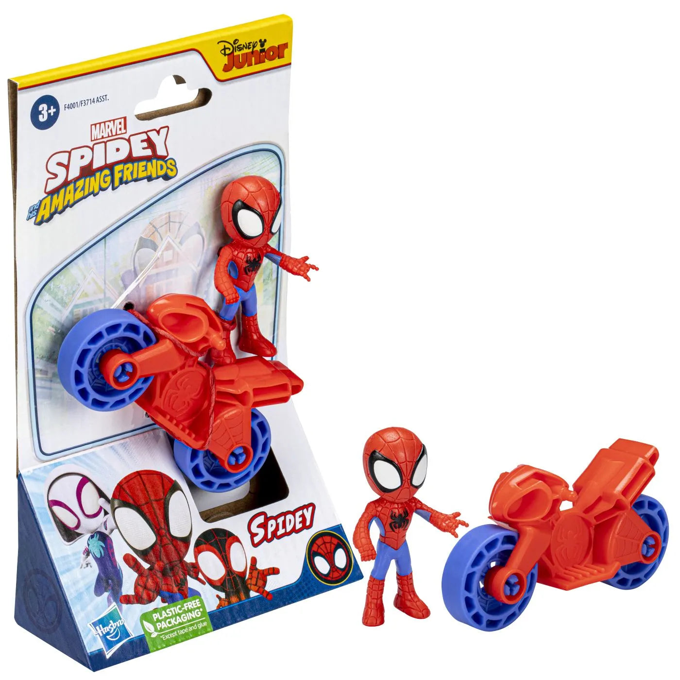 Spiderman set motocicleta si figurina spidey 6cm