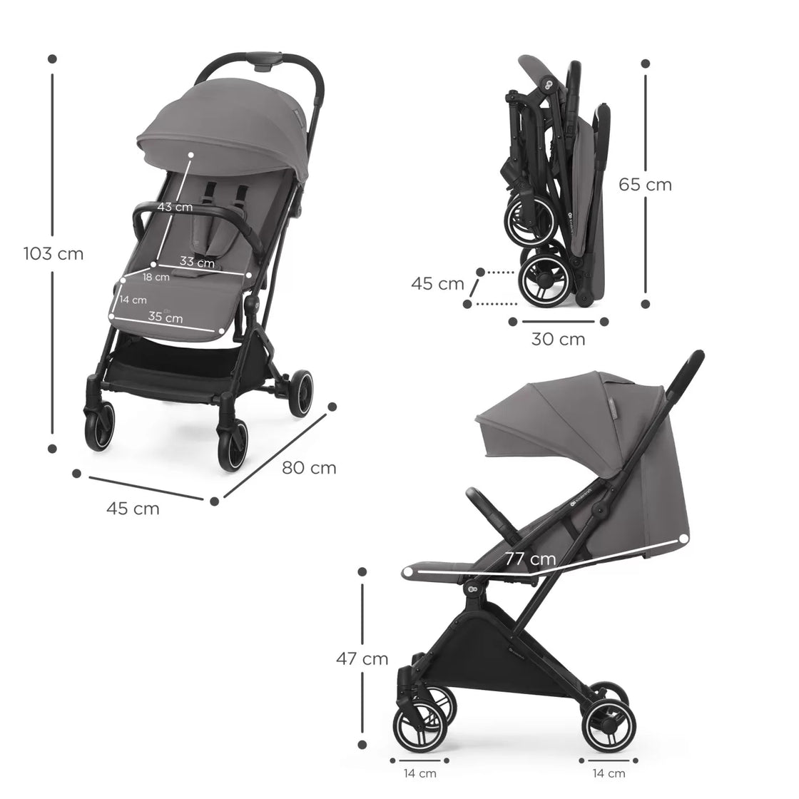 Carucior sport kinderkraf indy2, cozy grey