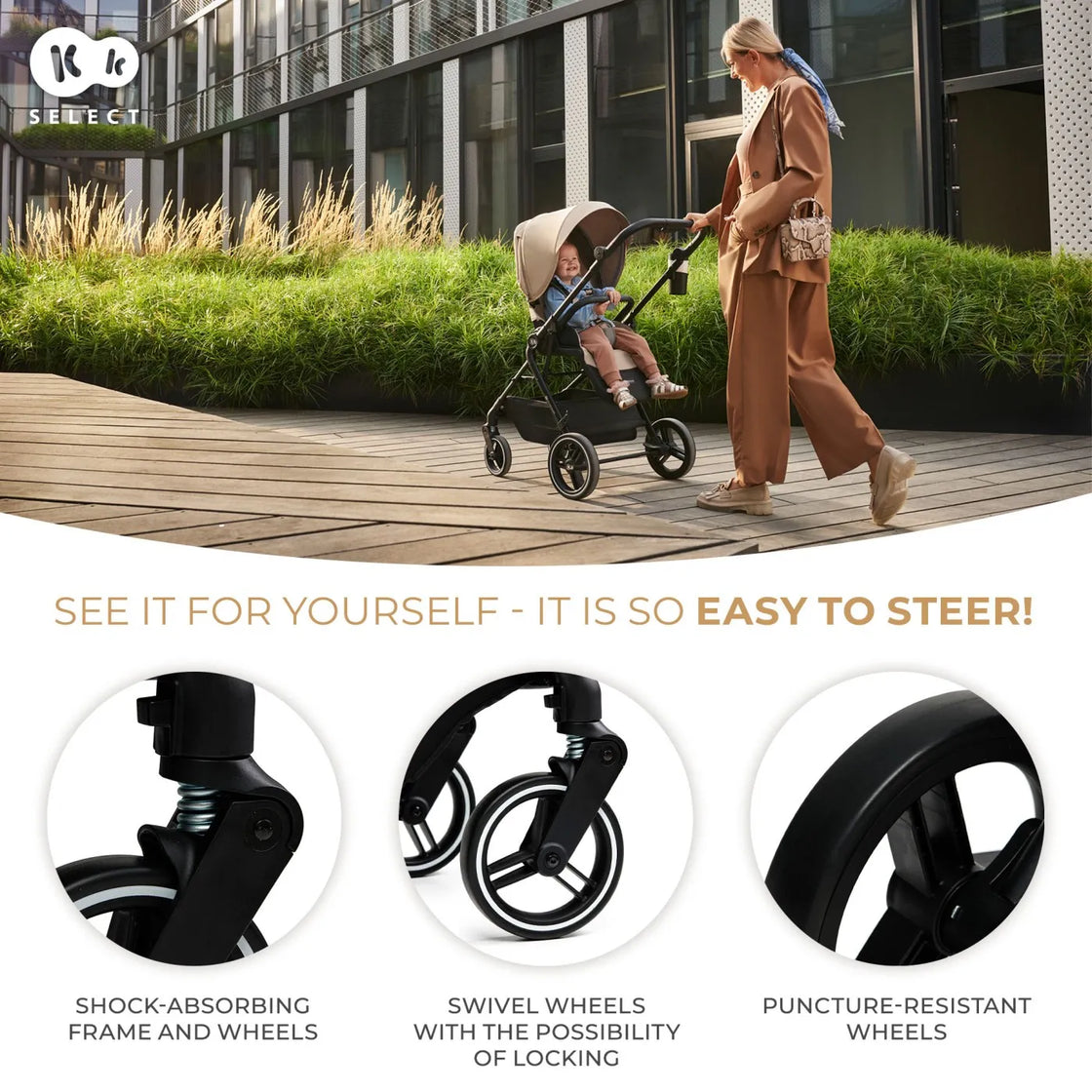 Carucior kinderkraft yoxi 3in1 (mink pro) bej nisip