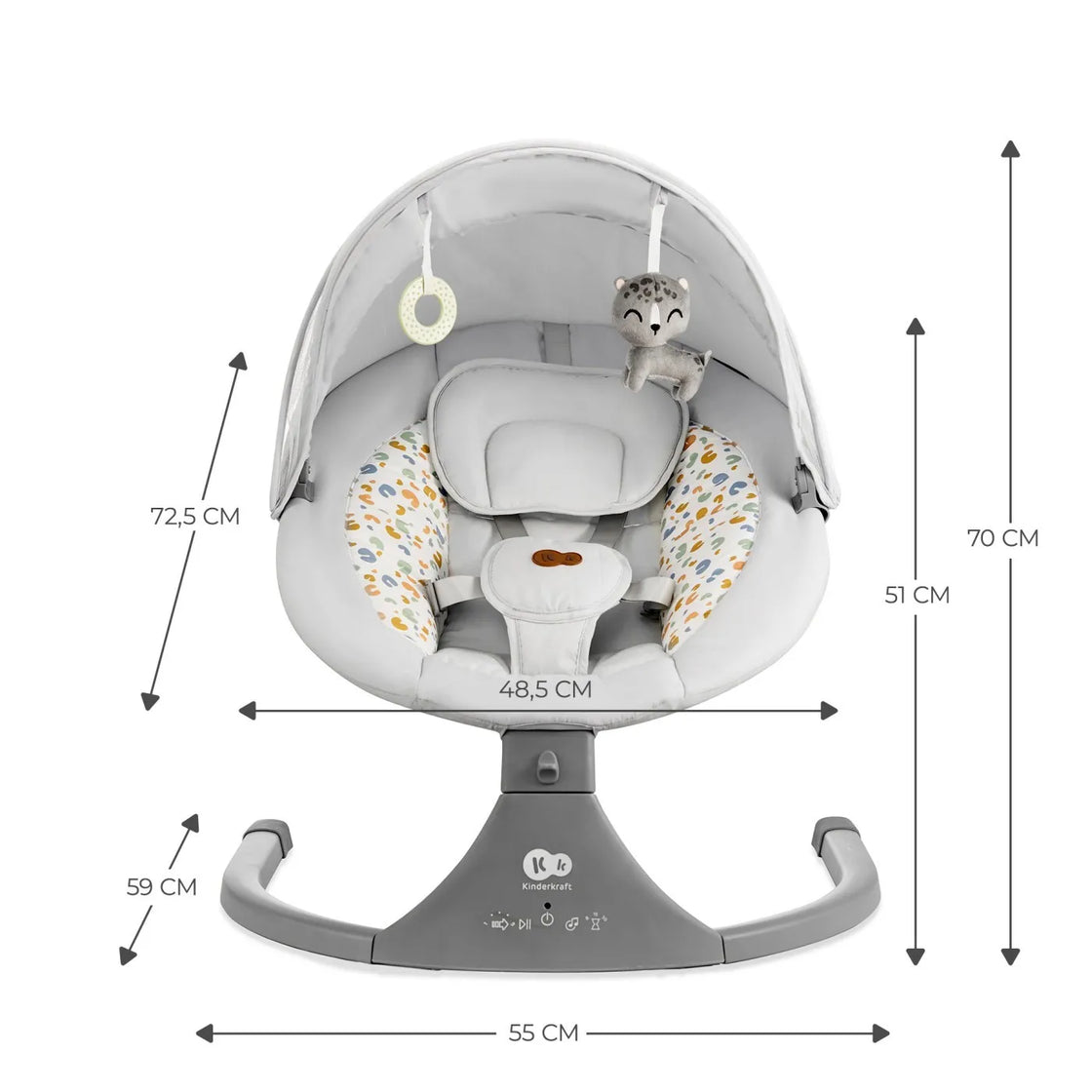 Leagan electric kinderkraft lumi 2, light grey