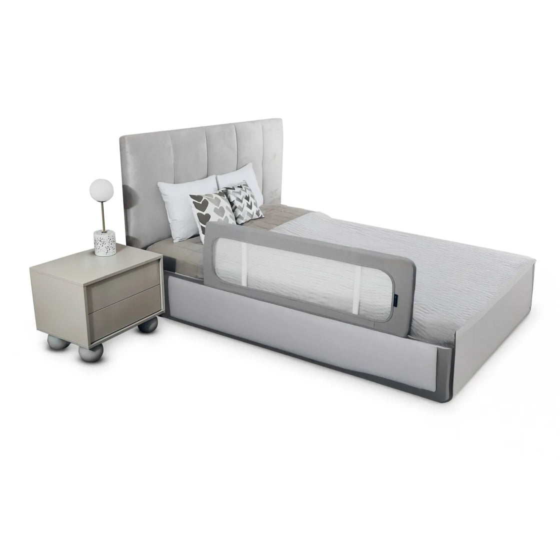 Bariera de pat kinderkraft guard and dream light grey