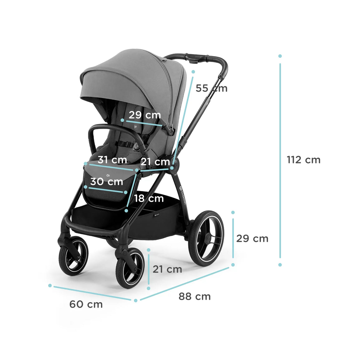 Carucior kinderkraft nea, 2 in 1, platinum grey