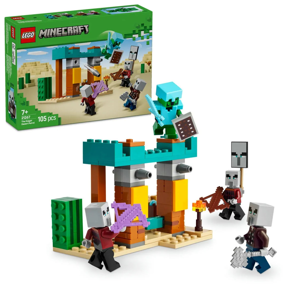 Lego minecraft patrula illager în desert 21267
