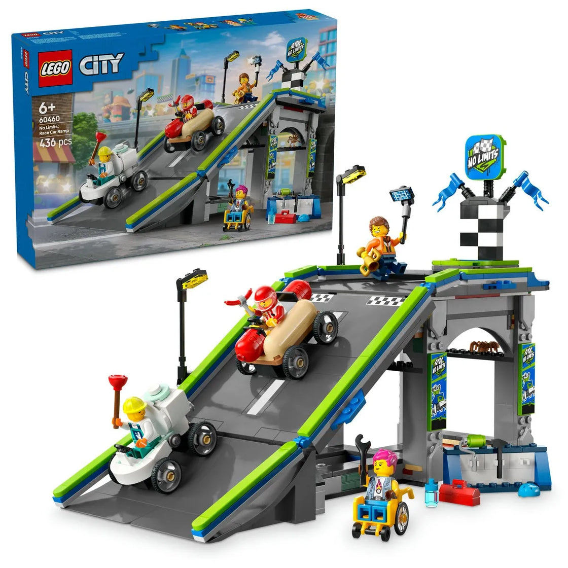 Lego city fara limite: rampa pentru curse de masini 60460
