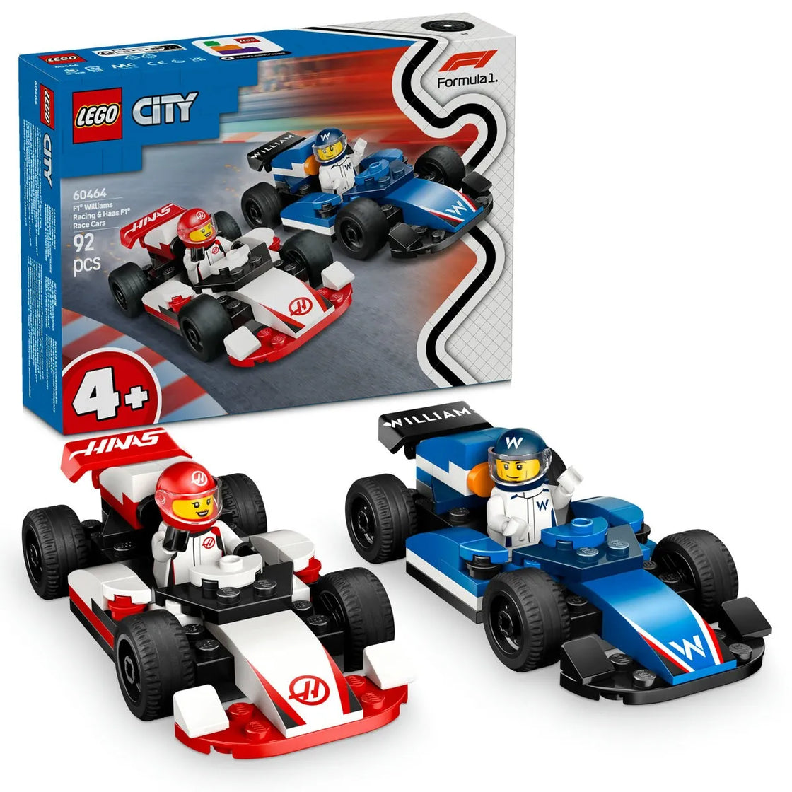 Lego city masini de curse f1 williams racing si haas f1 60464