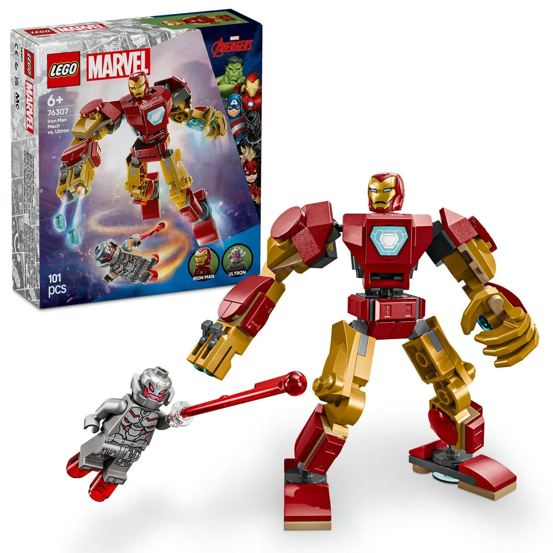 Lego super heroes robotul iron man vs. ultron 76307