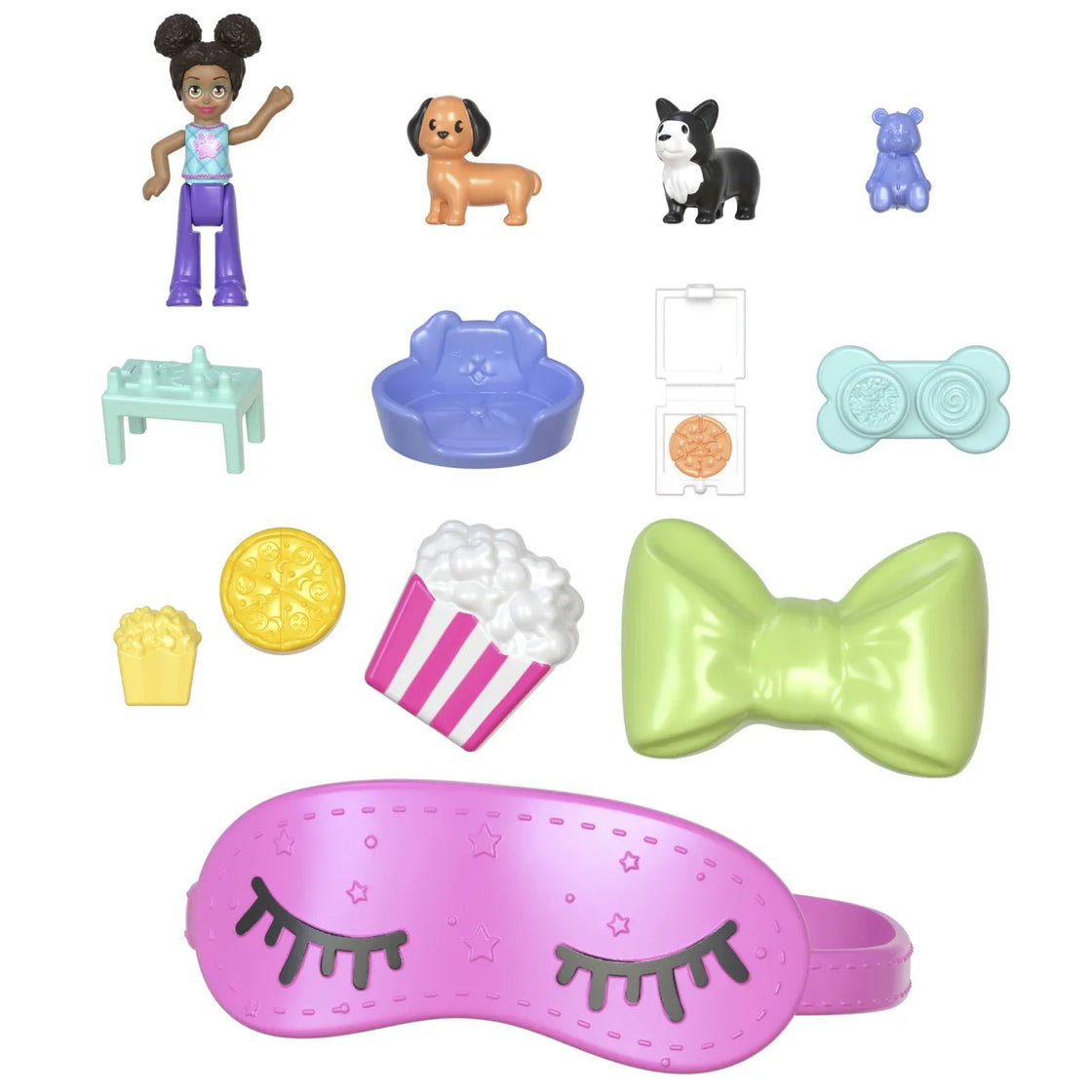 Polly pocket set gentuta animalut catelus in pijama cu accesorii