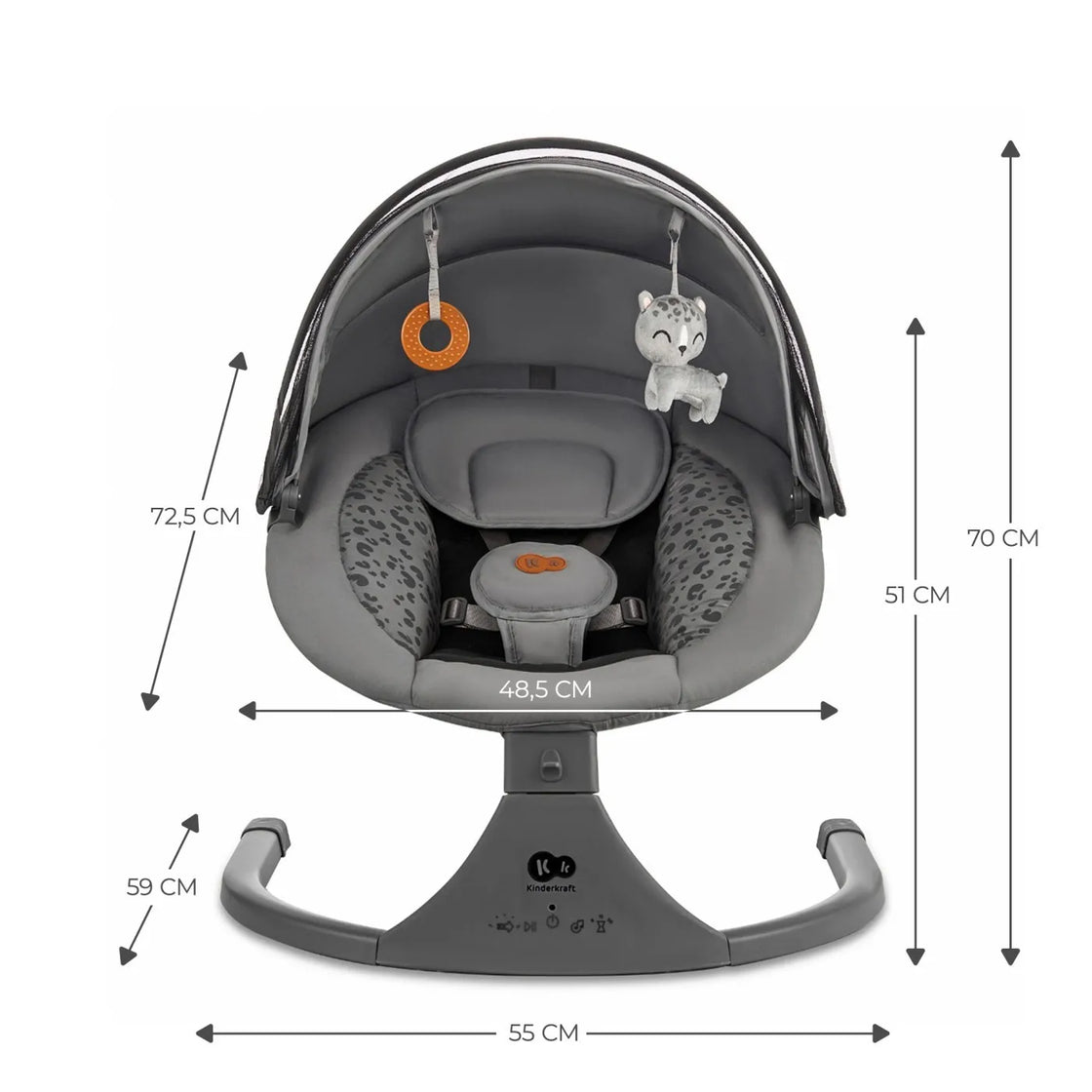 Leagan electric kinderkraft lumi 2, dark grey
