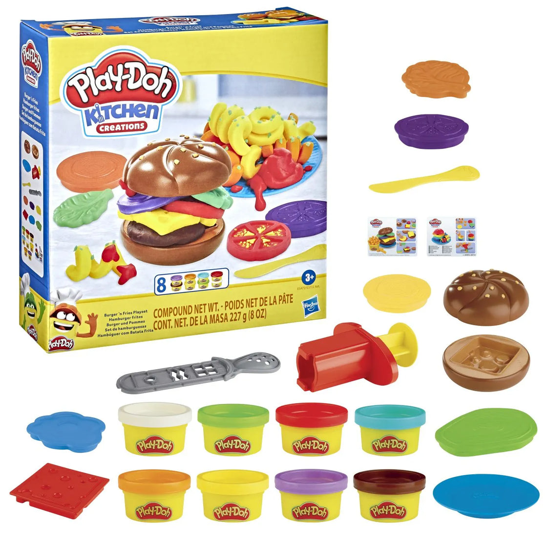 Play doh kitchen creations set de gatit hamburger