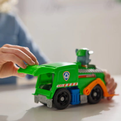 Patrula catelusilor set vehicul de baza camionul de reciclare  si figurina rocky