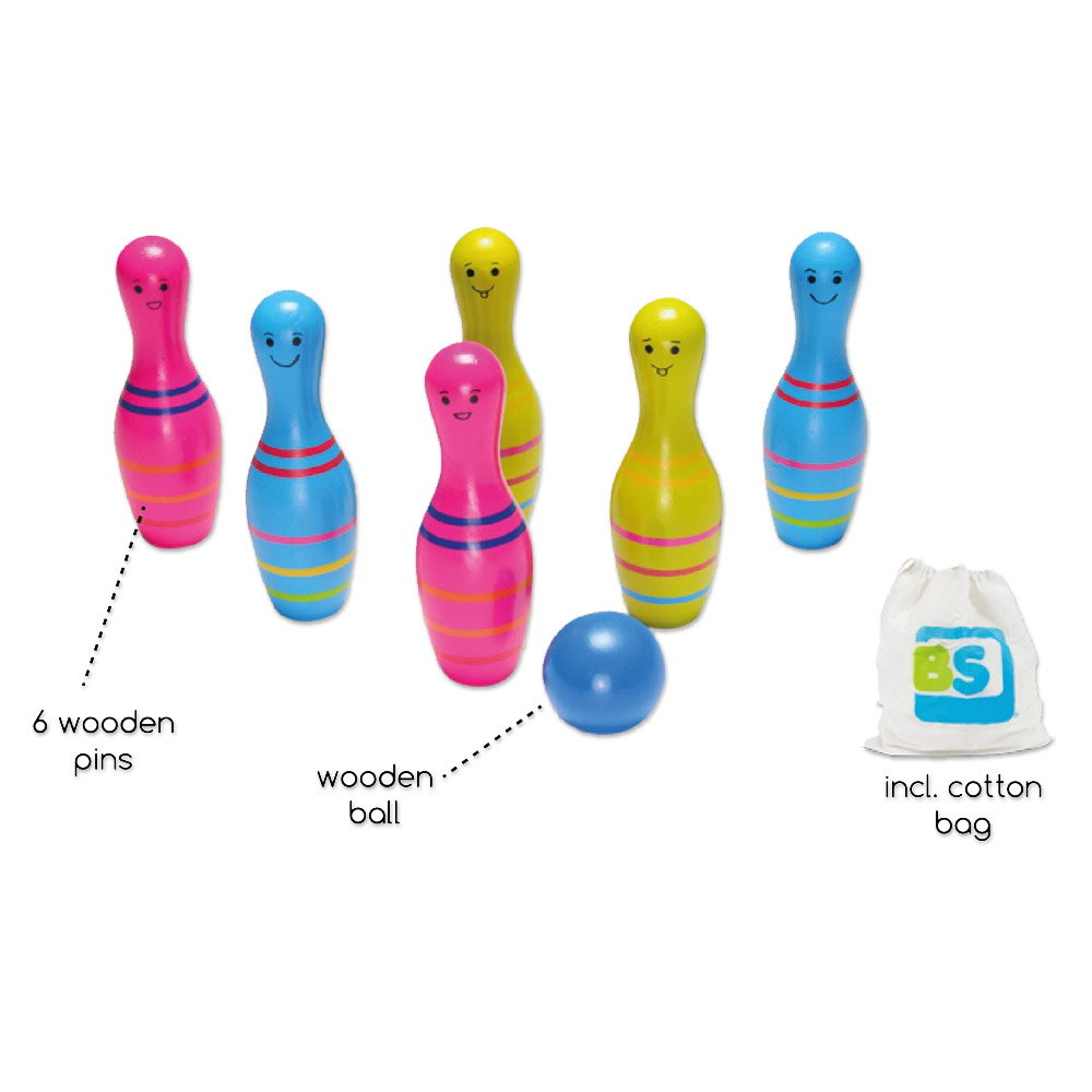 Set de bowling din lemn Skittles Jr.