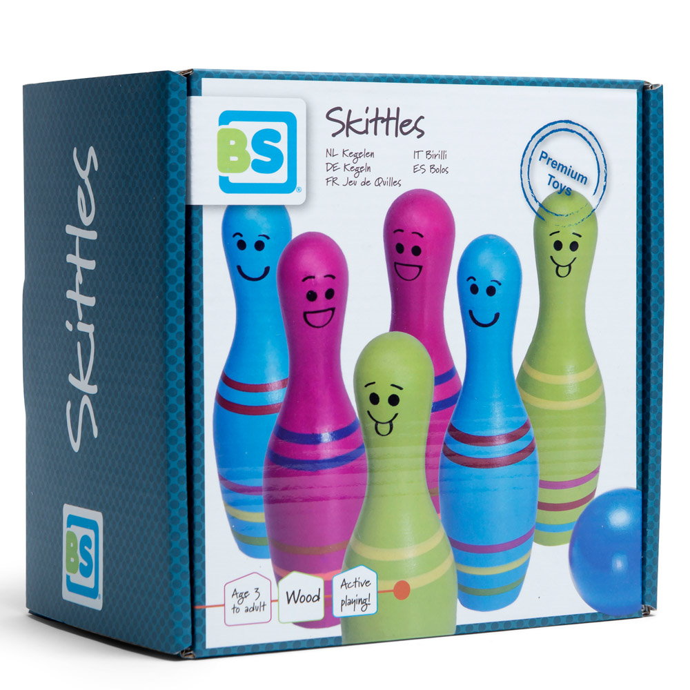 Set de bowling din lemn Skittles Jr.