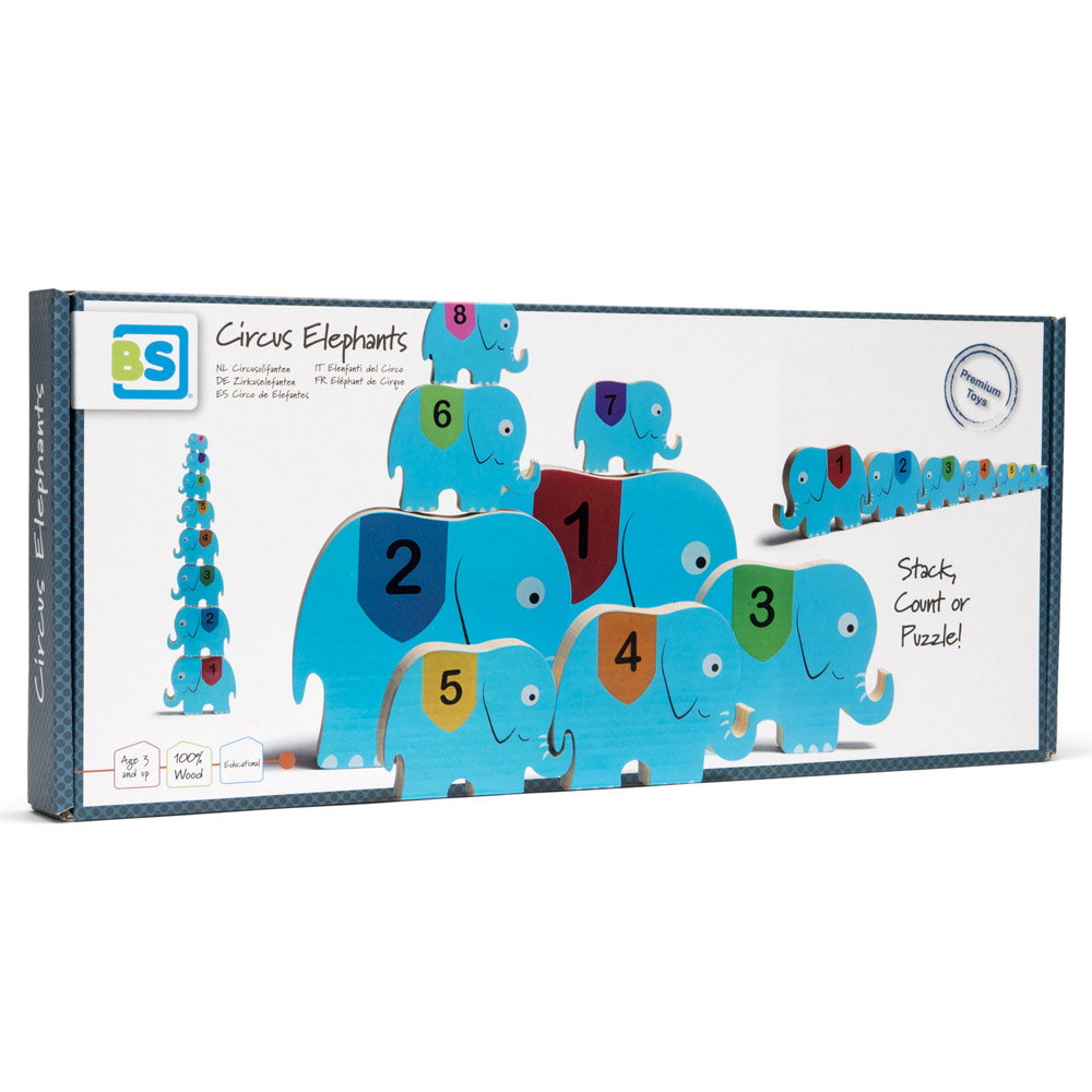 Elefantii la circ, joc de echilibru si stivuire