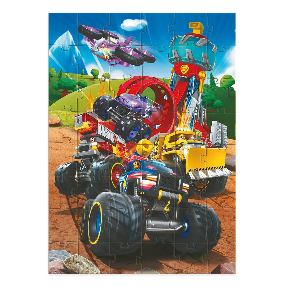 Puzzle Patrula catelusilor, Rescue Wheels, 48 piese