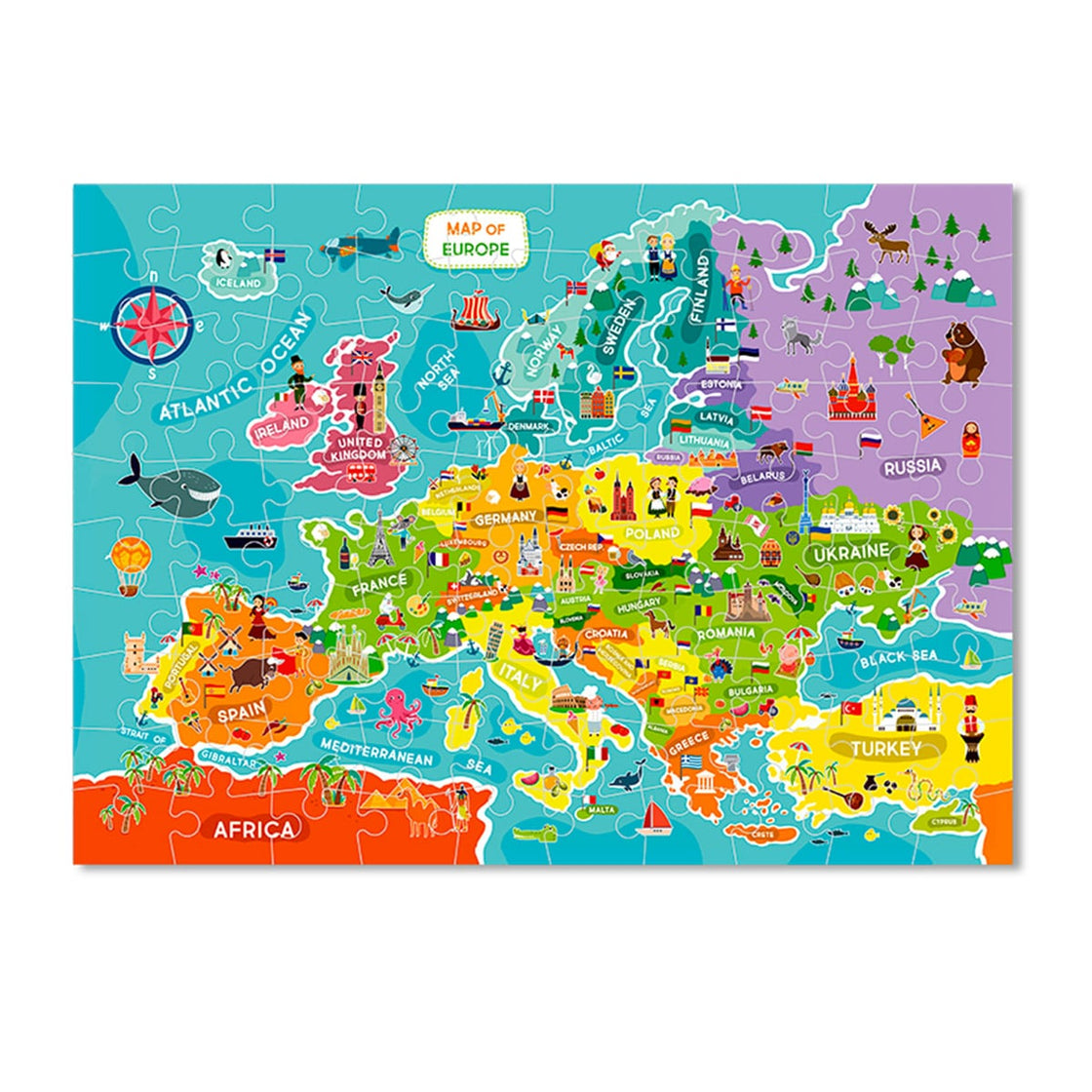 Puzzle Harta Europei, 100 piese