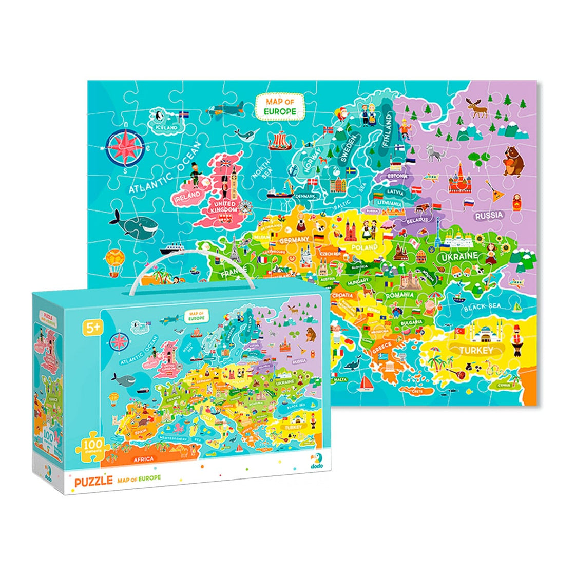 Puzzle Harta Europei, 100 piese