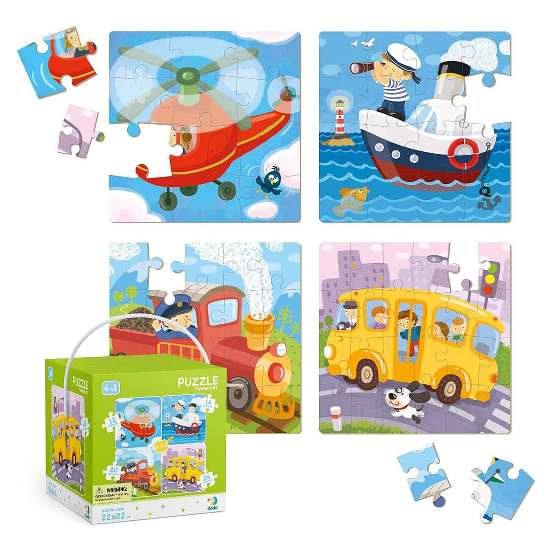 Vehicule, puzzle 4 in 1