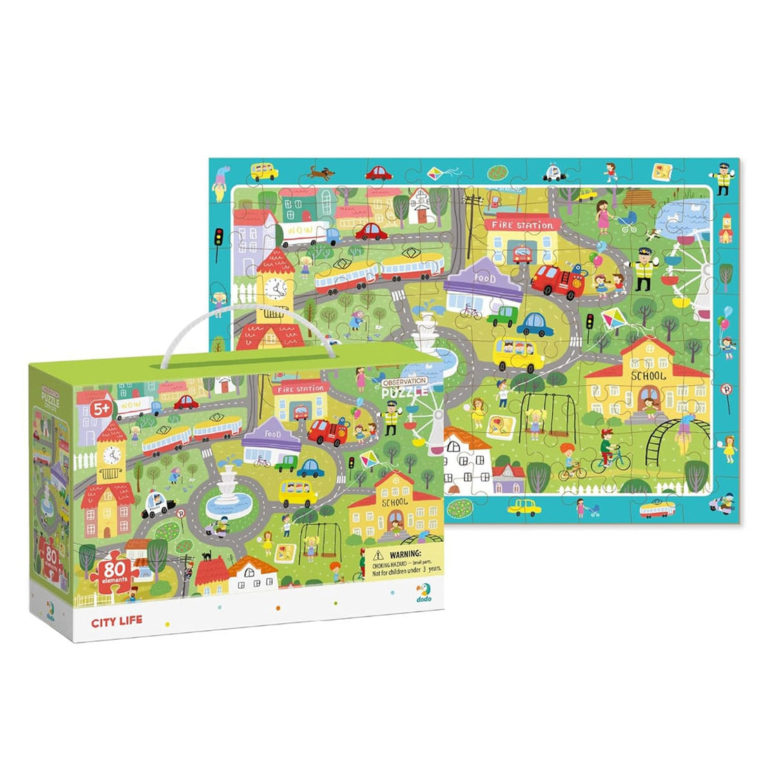 Puzzle de observare, City life, 80 piese