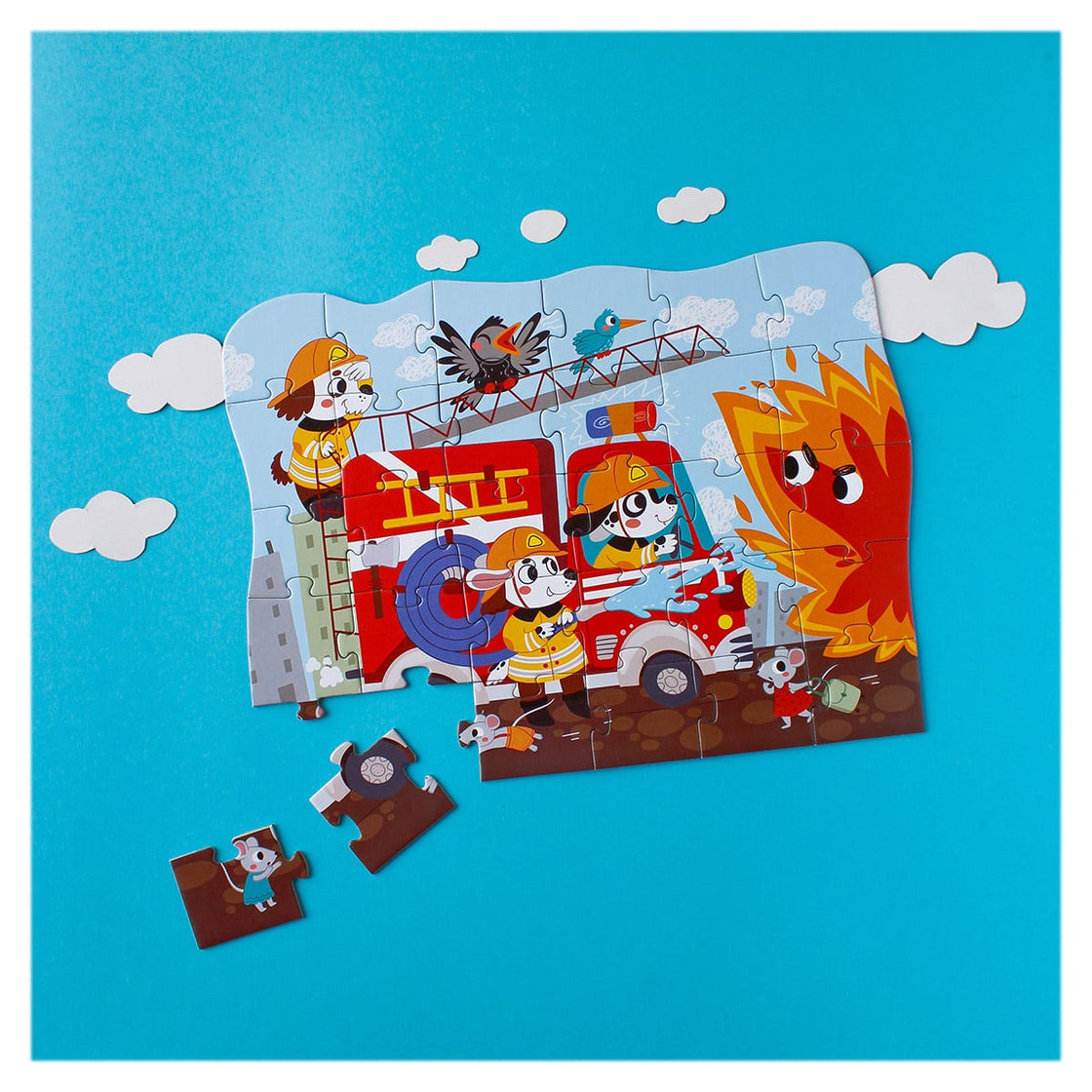 Puzzle educativ, Eroii pompieri, 30 piese