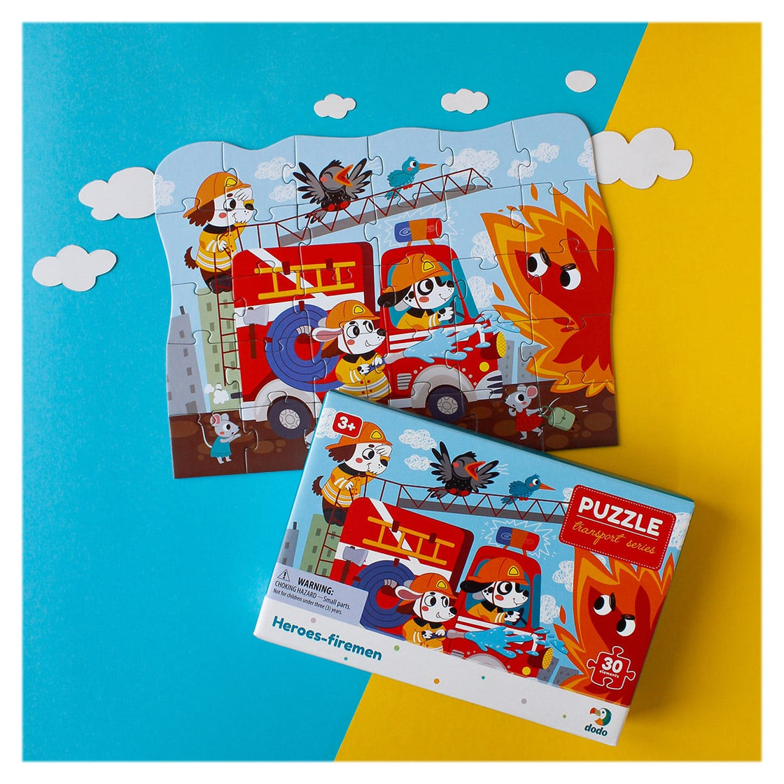 Puzzle educativ, Eroii pompieri, 30 piese