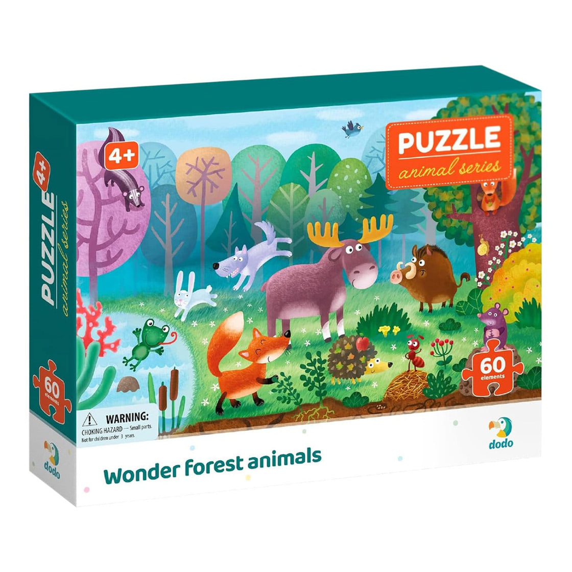 Puzzle 60 de piese, Animalele din Padurea Minunata