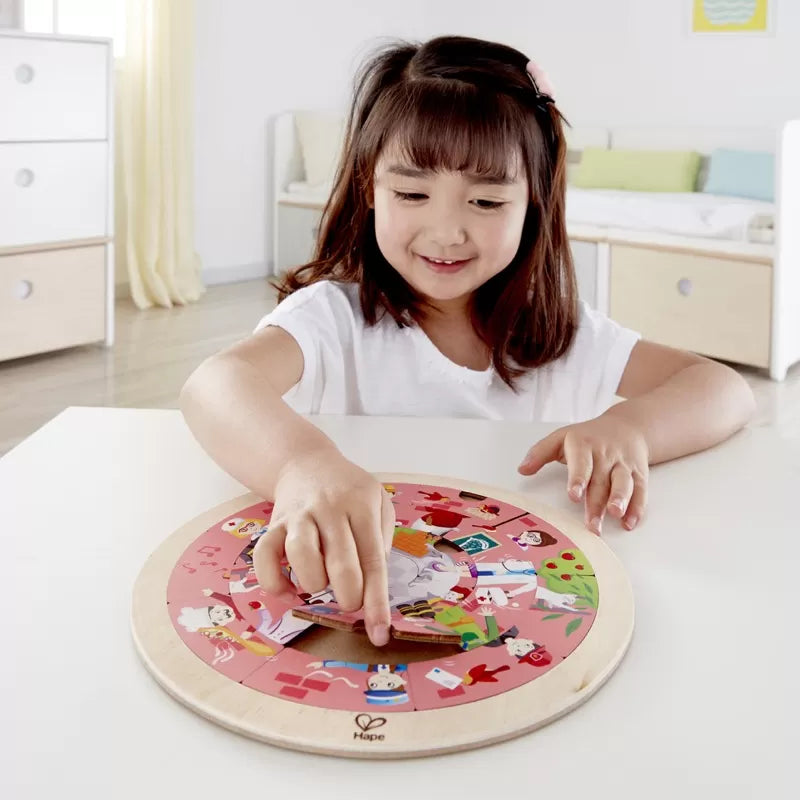 Hape puzzle rotund cu 2 fete