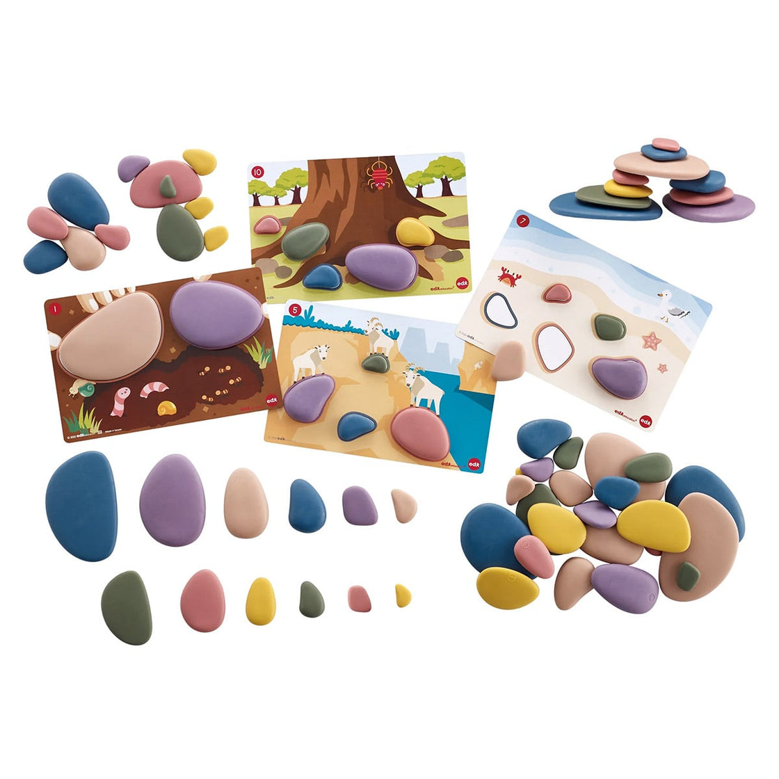 Family Pebbles, set 72 pietricele cu activitati