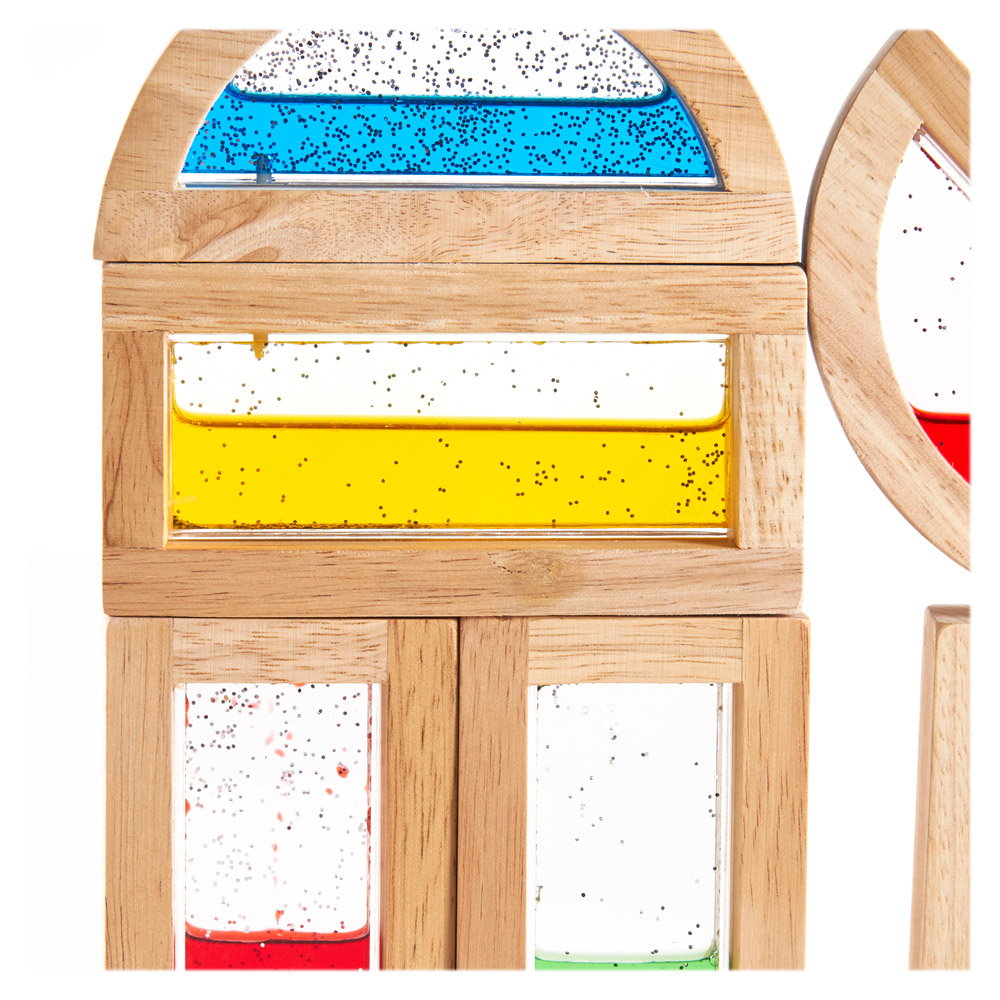 Rainbow Blocks, cu lichid colorat si sclipici, Guidecraft