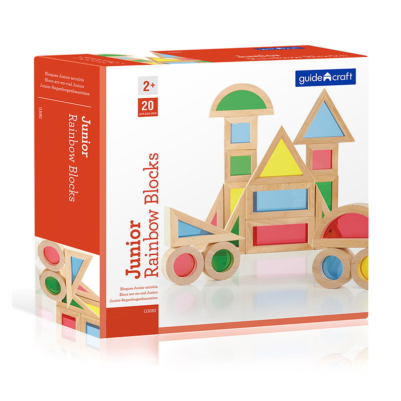 Junior Rainbow Blocks set 20 piese, Guidecraft