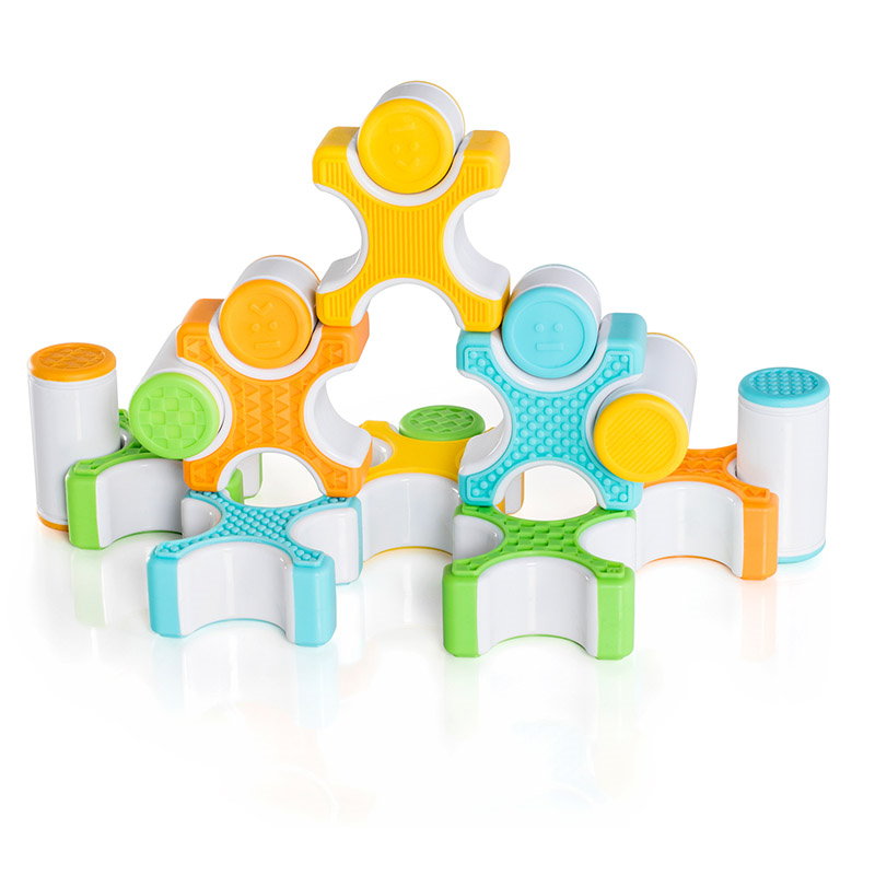 Grippies Stackers, set magnetic senzorial, 16 piese