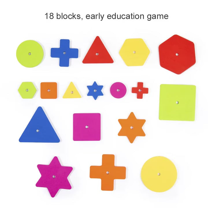 Asocieri Geometrice din Lemn Montessori – stimulează gândirea logică