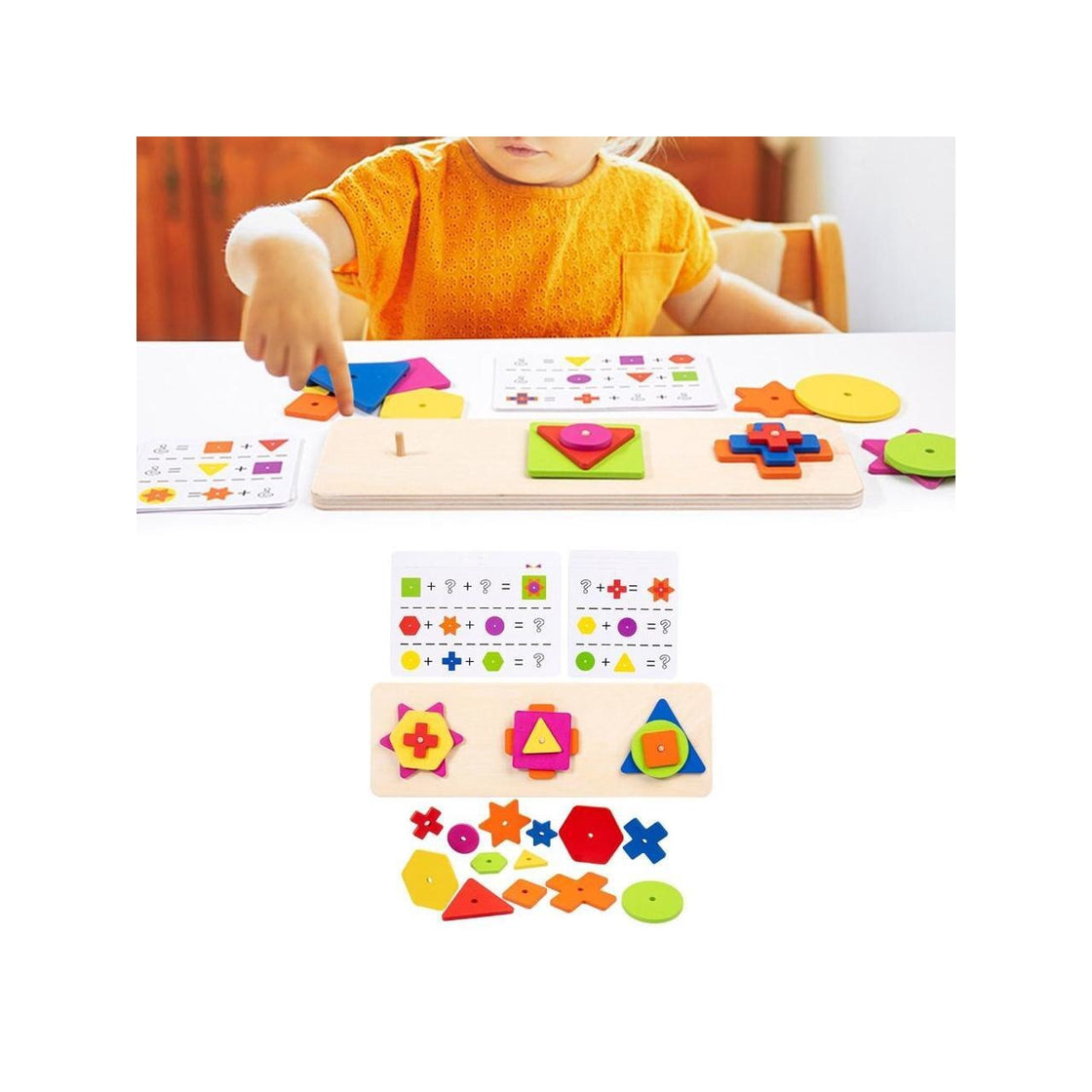 Asocieri Geometrice din Lemn Montessori – stimulează gândirea logică