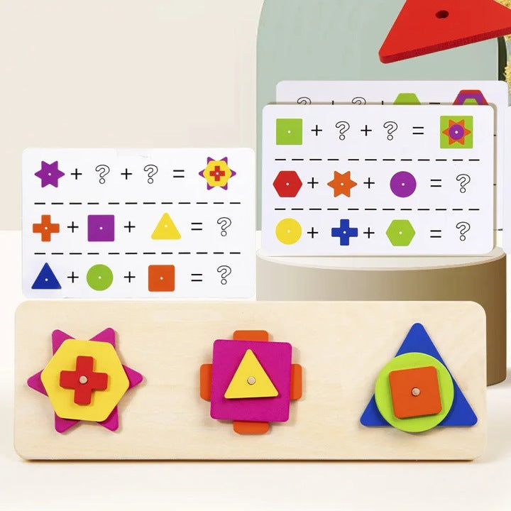 Asocieri Geometrice din Lemn Montessori – stimulează gândirea logică