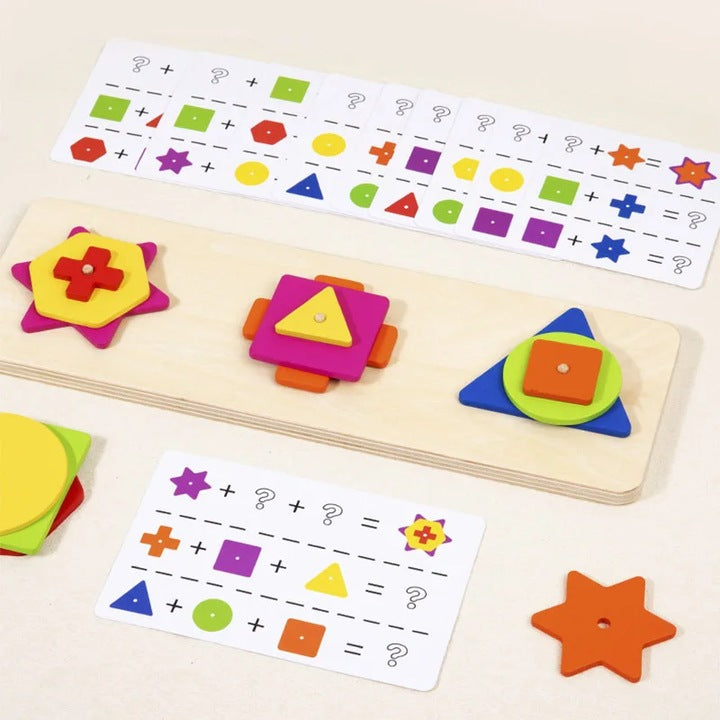 Asocieri Geometrice din Lemn Montessori – stimulează gândirea logică