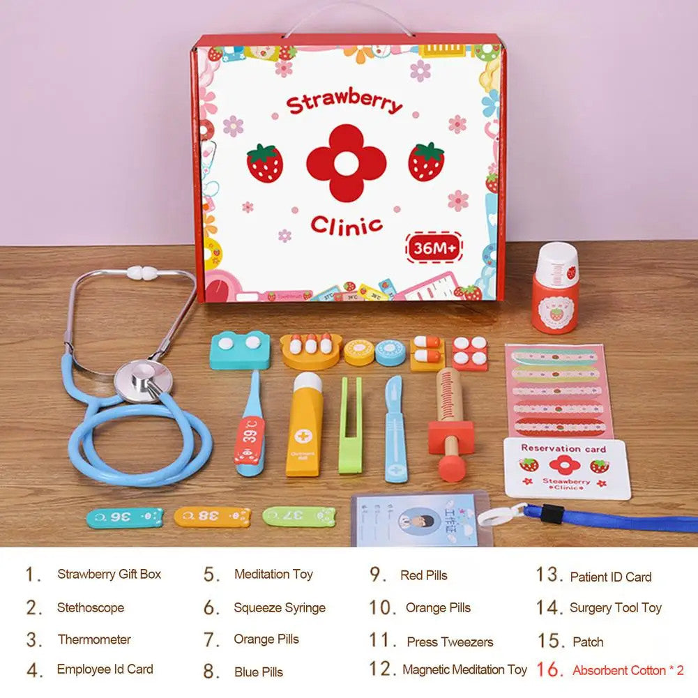 Set de Doctor din Lemn - 16 piese