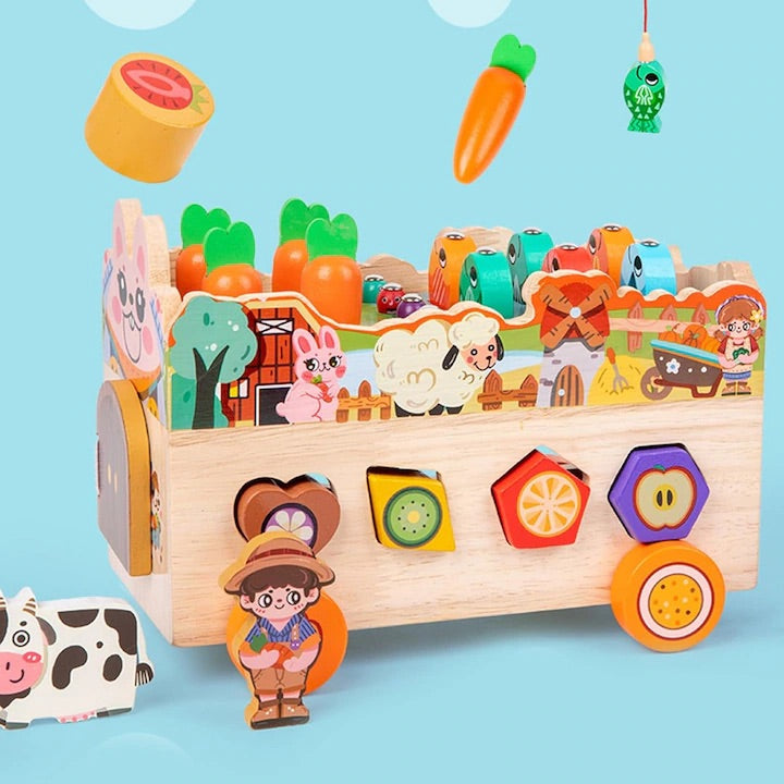 Mașinuță Interactivă Montessori din Lemn
